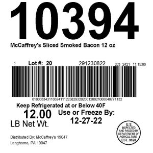 McCaffrey's Sliced Smoked Bacon 12 oz