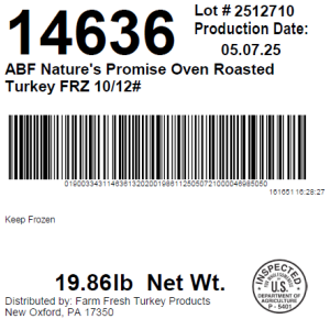 ABF Nature's Promise Oven Roasted Turkey FRZ 10/12#