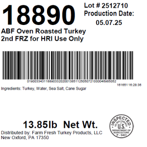 ABF Oven Roasted Turkey 2nd FRZ for HRI Use Only