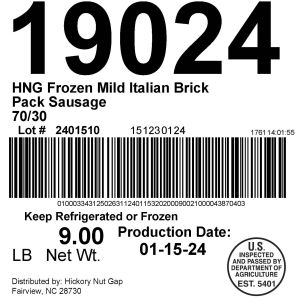 HNG Mild Italian Brick Pack Sausage