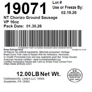 NT Chorizo Ground Sausage VP 16oz