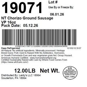 NT Chorizo Ground Sausage VP 16oz