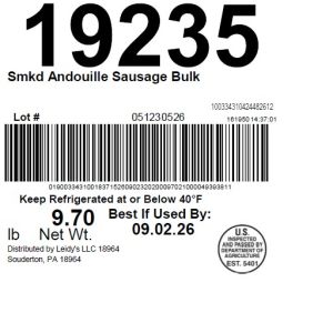 Smkd Andouille Sausage Bulk