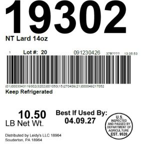 NT Lard 14oz