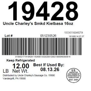 Uncle Charley's Smkd Kielbasa 16oz