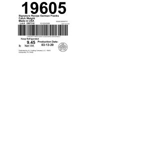 Signature Recipe German Franks Catch Weight