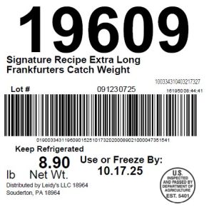 Signature Recipe Extra Long Frankfurters Catch Weight