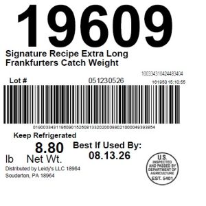 Signature Recipe Extra Long Frankfurters Catch Weight