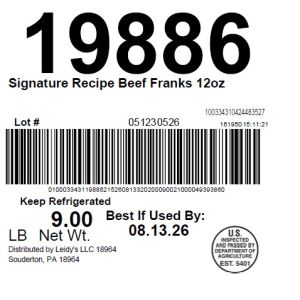 Signature Recipe Beef Franks 12oz