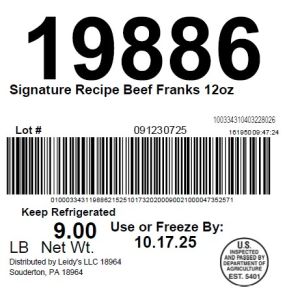 Signature Recipe Beef Franks 12oz