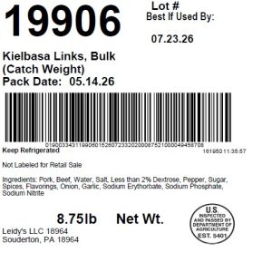 Kielbasa Links, Bulk (Catch Weight)