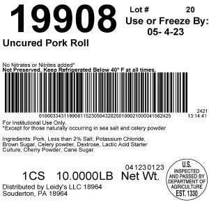 Uncured Pork Roll