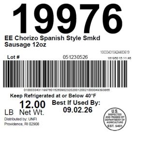 EE Chorizo Spanish Style Smkd Sausage 12oz