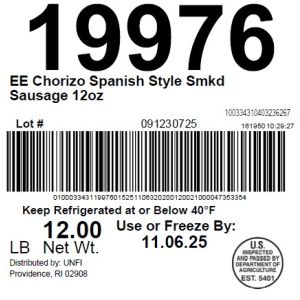 EE Chorizo Spanish Style Smkd Sausage 12oz