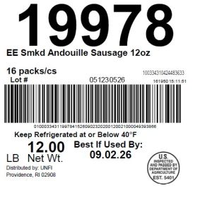 EE Smkd Andouille Sausage 12oz