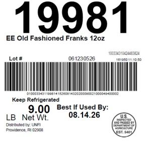 EE Old Fashioned Franks 12oz
