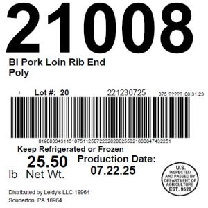 BI Pork Loin Rib End Poly