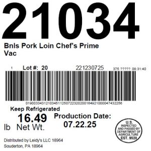 Bnls Pork Loin Chef's Prime Vac