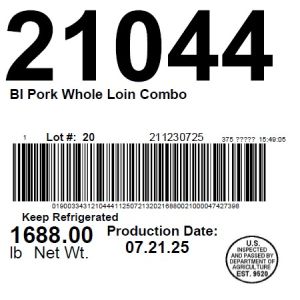 BI Pork Whole Loin Combo