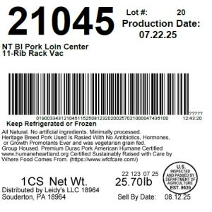 NT BI Pork Loin Center 11-Rib Rack Vac