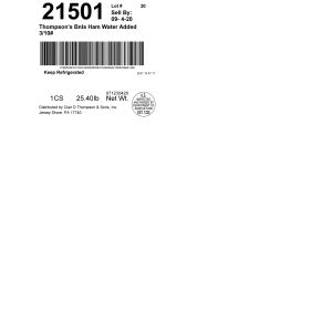 Thompson's Bnls Ham Water Added 3/10#