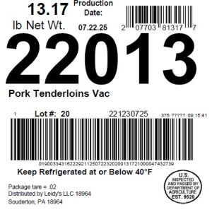 Pork Tenderloins Vac