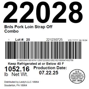 Bnls Pork Loin Strap Off Combo