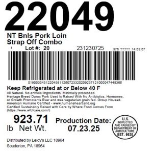 NT Bnls Pork Loin Strap Off Combo