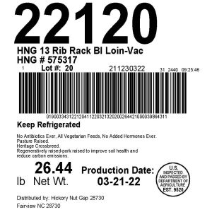 HNG 13 Rib Rack BI Loin-Vac