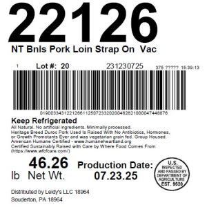NT Bnls Pork Loin Strap On  Vac