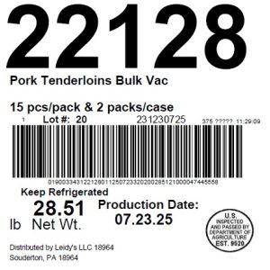 Pork Tenderloins Bulk Vac