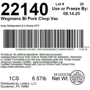 Wegmans BI Pork Chop Vac
