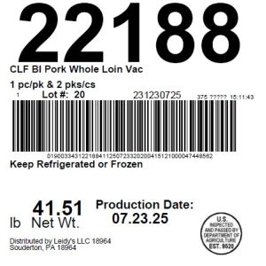 CLF BI Pork Whole Loin Vac