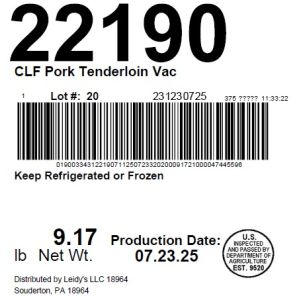 CLF Pork Tenderloin Vac