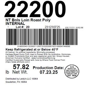 NT Bnls Loin Roast Poly INTERNAL