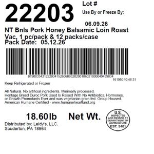 NT Bnls Pork Honey Balsamic Loin Roast Vac, 1 pc/pack & 12 packs/case