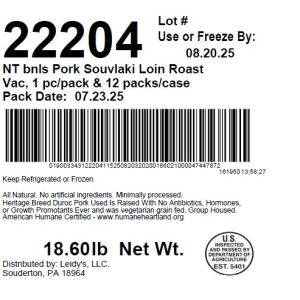 NT bnls Pork Souvlaki Loin Roast Vac, 1 pc/pack & 12 packs/case