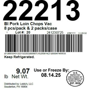 BI Pork Loin Chops Vac 8 pcs/pack & 2 packs/case