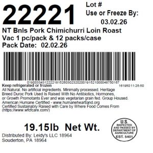 NT Bnls Pork Chimichurri Loin Roast Vac 1 pc/pack & 12 packs/case