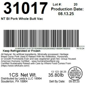 NT BI Pork Whole Butt Vac