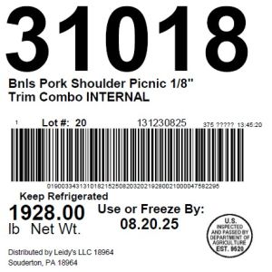Bnls Pork Shoulder Picnic 1/8 Trim Combo INTERNAL