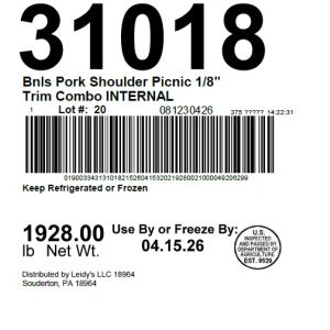 Bnls Pork Shoulder Picnic 1/8 Trim Combo INTERNAL