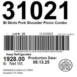 BI Sknls Pork Shoulder Picnic Combo