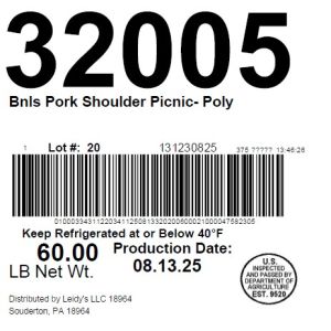 Bnls Pork Shoulder Picnic- Poly