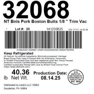 NT Bnls Pork Boston Butts 1/8  Trim Vac