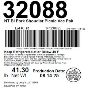 NT BI Pork Shoudler Picnic Vac Pak