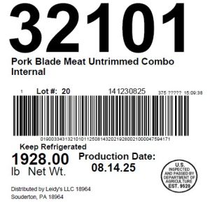 Pork Blade Meat Untrimmed Combo Internal