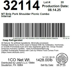 NT Bnls Pork Shoulder Picnic Combo Internal