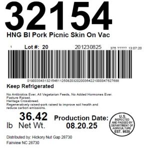 HNG BI Pork Picnic Skin On Vac