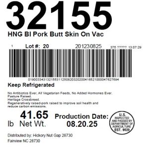 HNG BI Pork Butt Skin On Vac